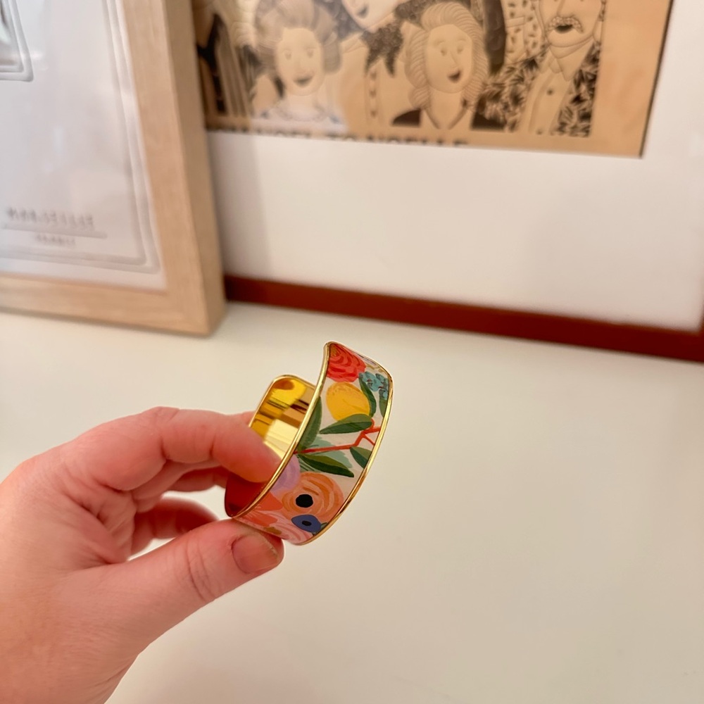 Rifle Paper Co. Floral Gold Cuff Bracelet - Picture 4 of 5